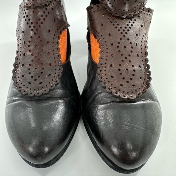 Anthropologie Everybody Chiseled Doily 41 
Black Brown leather Filigree Boots - Picture 3 of 12